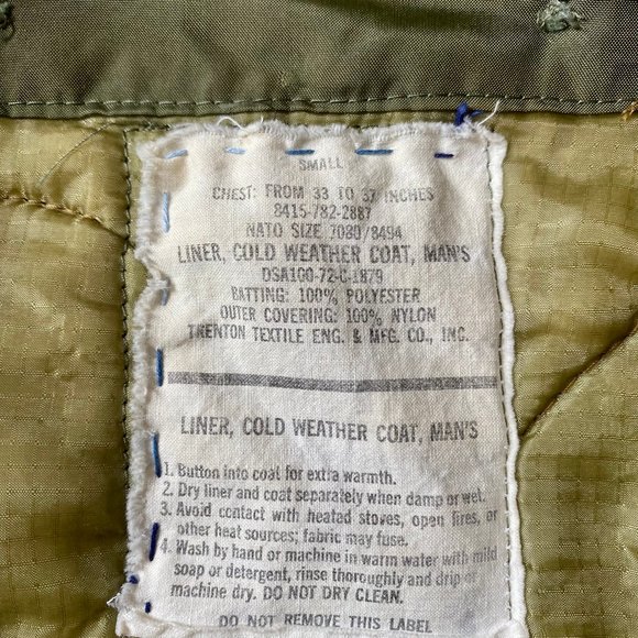 Vintage Army Liner with Japanese Patchwork (Sashiko) - Picture 8 of 8